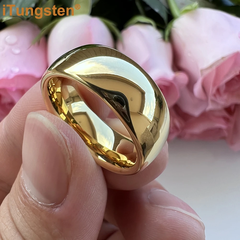 iTungsten 4/5/6/7/8/10mm Tungsten Carbide Ring Men Women Couple Wedding Band I Love You Engraved Comfort Fit 5