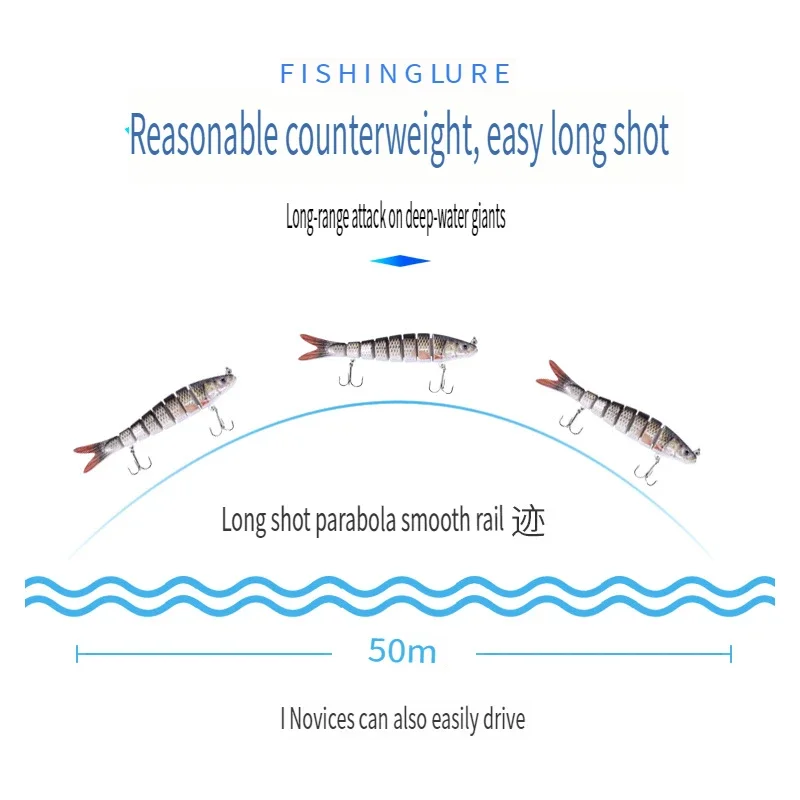 Fishing Lures Bass Trout Multi Jointed Swimbait Slow Sinking Bionic Lifelike Freshwater Saltwater Artificial Bait Wobbler Minnow