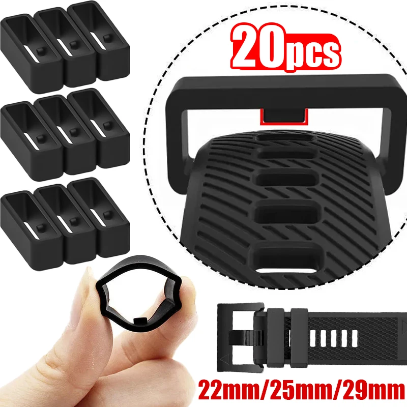 

20-1pcs Silicone Replacement Watch Security Holder Retainer Ring for Garmin Fenix 7 6 5 Watchband Loops Locker 22mm 25mm 29mm