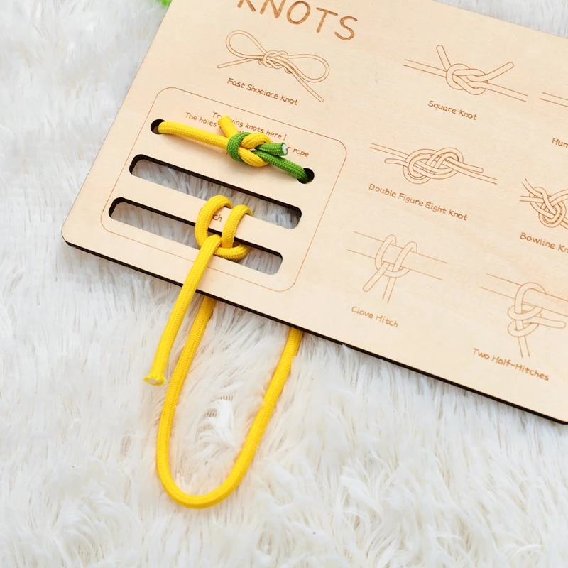 Knoten-Lern-Trainingsbrett, Knoten-Lern-Set, Lernspielzeug für Kinder, Geschenk für Kinder, Lebenskompetenzen-Training, fördert logisches Denken – Detail 27