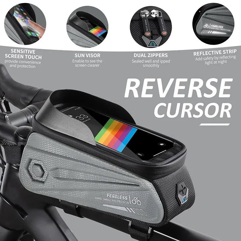 WEST BIKING Bicycle Bag Waterproof 7.0 Inch Phone Case 1.7L Touch Screen Top Tube Front Frame Bag Road MTB Cycling Accessories