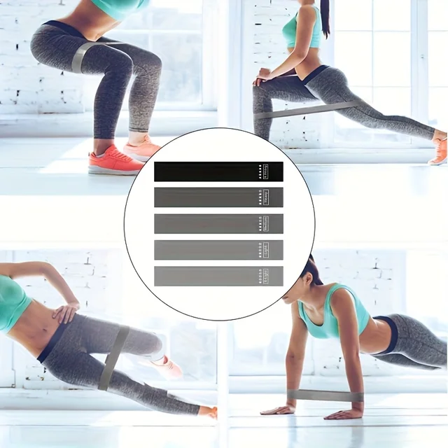 5 pieces of gradient color elastic bands, squat elastic rings, hip tension bands, yoga resistance bands, suitable for squats 2