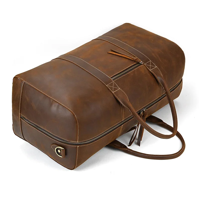 Brown Leather Duffle Bag For Men