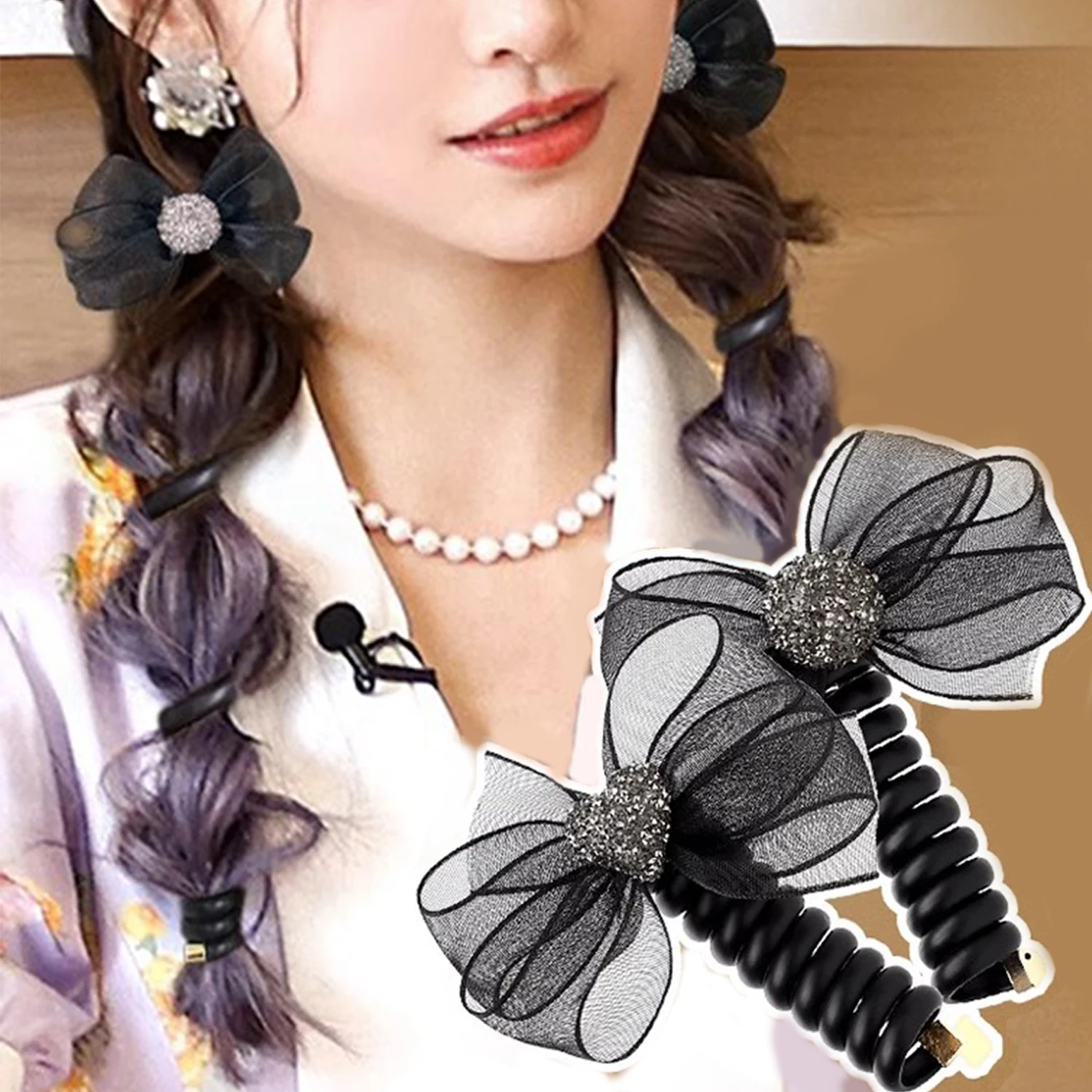 

1Pcs Cute Things For Girls Telephone Line Hair Ties Hair Bands Elastic Rubber Bands Trendy Hair Accessories For Women Scrunchies