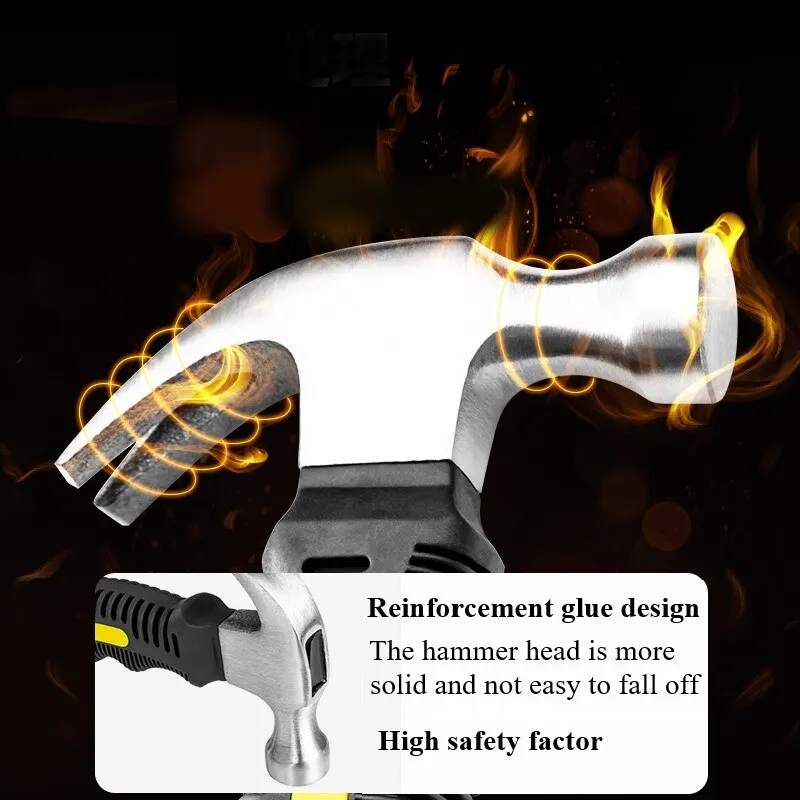 Description Picture 5 of itemMultifunctional Mini Crochet Hammer High Carbon Steel Material Hammer Head Woodworking Repair Tools Household Wrapped Plastic