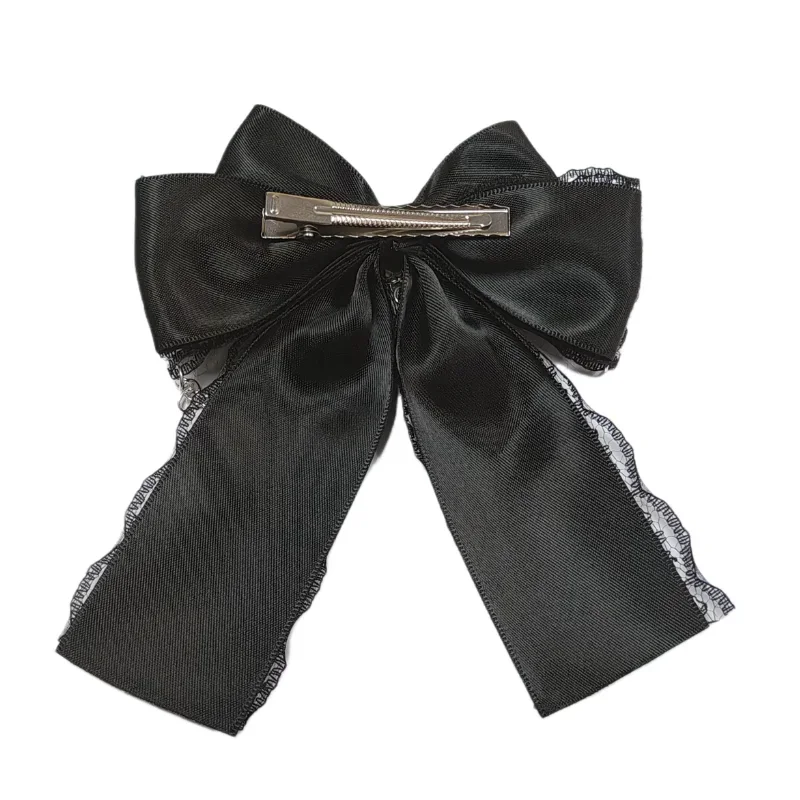Chic Harajuku Lolita Bow Hair Clips - Stylish Y2K Black & White Accessories