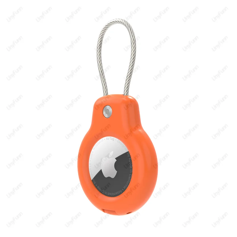 Secure AirTag Holder with Wire Cable for Keys, Pets, and Luggage