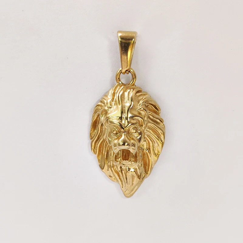 Collana Croce Uomo Oro Collana Uomo Vintage Gotica Con Ciondolo Testa Di Leone In Acciaio Inox E Perline Di Onice Nera Collana Vintage Per Uomo - Foto 2