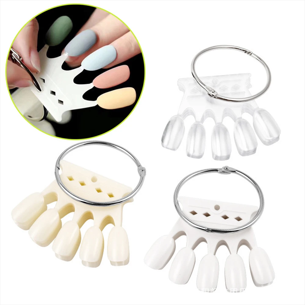 Punte Per Unghie Finte A Forma Di Corona 10 Fogli/Sacchetto Di Smalto In Plastica Swatch Natural Clear/White/Black Nail Art Palette Display Strumento 
