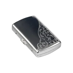 Sleek Metal Cigarette Storage Case - Elegant, Durable, and Portable Anti - Pressure Outdoor Smoking Box (Silver)