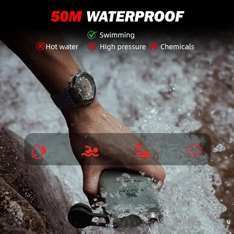 NORTH EDGE THARSIS Men's Carbon Fiber Outdoor Sports Watch - Waterproof with Altimeter, Barometer, Compass, and Luminous Dial
