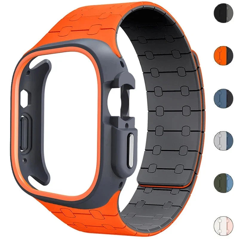 TPU Case+Silicone Strap for Apple Watch Band Ultra 49mm 46 45 44