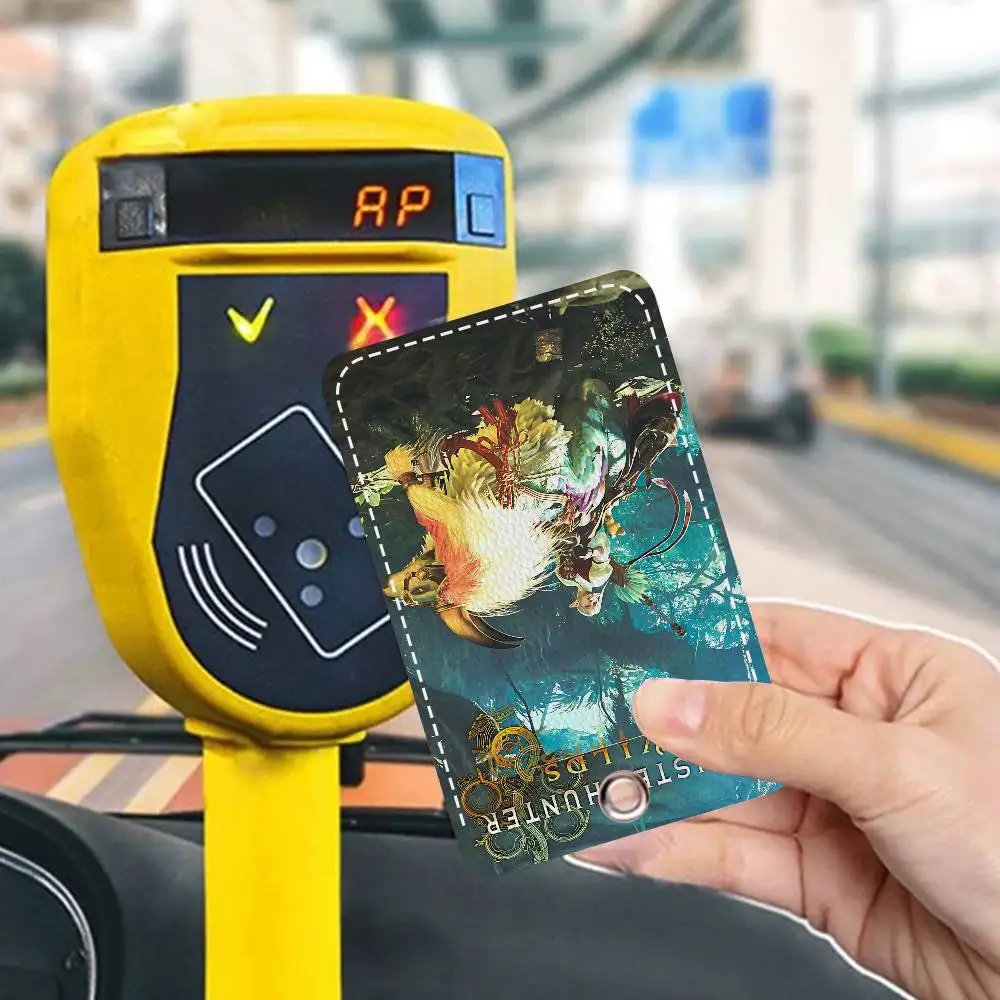 1PC 클래식 비디오 게임 몬스터 헌터 은행 카드, 지하철, 버스 카드 홀더 키체인 키 링 도어 액세스 태그 ID 카드 케이스