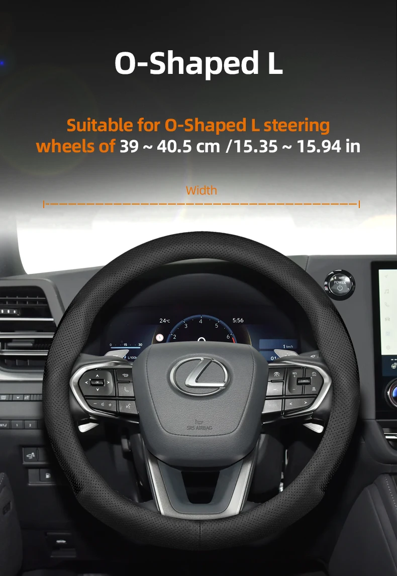 Geeignet für Lexus. Ultradünner, atmungsaktiver Leder-Lenkradbezug. Geeignet für Is250 Gs300 Lx 570 Nx Is350 2019 Es350 Gx460 Is 300 Ls400 Is300 2021 F Sport Rx 350 Nx300H Lbx 200t Ls500 – Detail 5