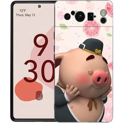 Adorable Pink Pig Cartoon Shockproof Silicone Phone Case Cover - Pixel 6 Pro 5g (A1)