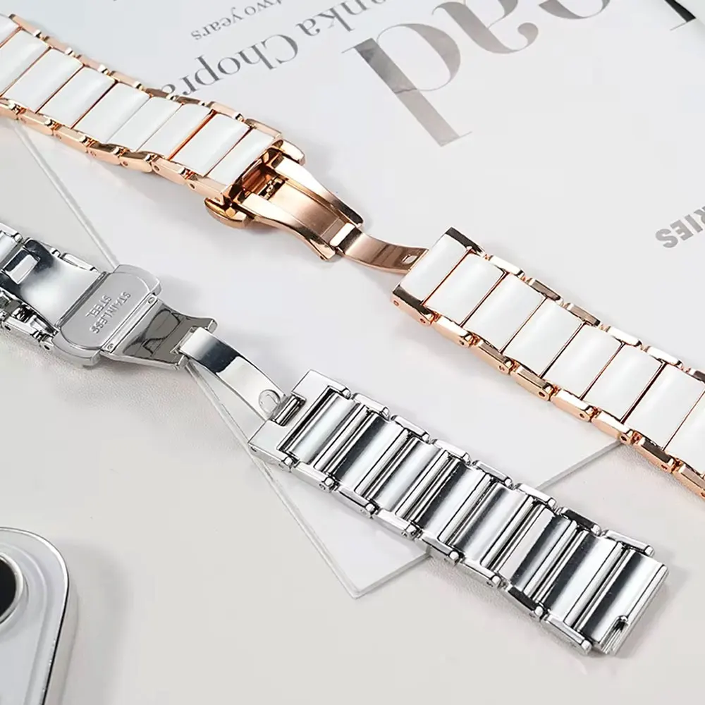 18mm Ceramic Strap with Butterfly Buckle Wristband