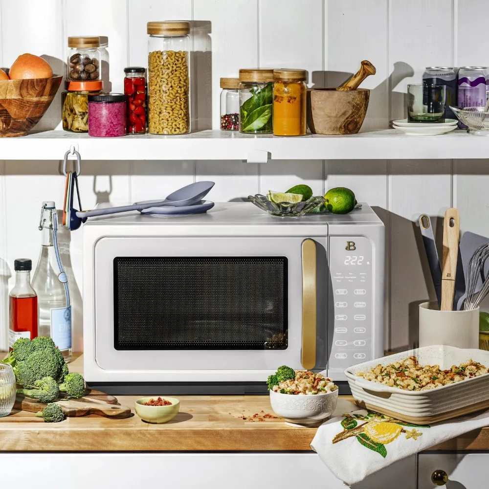 2024 Beautiful 1.1 Cu ft 1000 Watt, Sensor Microwave Oven, White Icing by Drew Barrymore 6