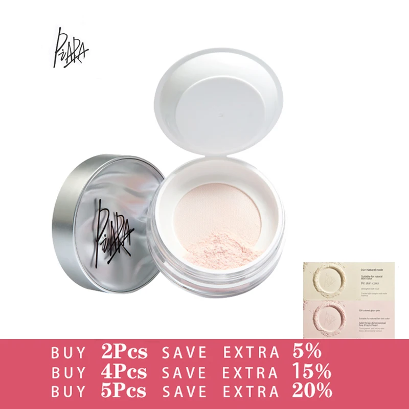 

PIARA Loose Powder Makeup Transparent Finishing Powder Waterproof Oil-control Cosmetic For Face Finish Setting With Puff