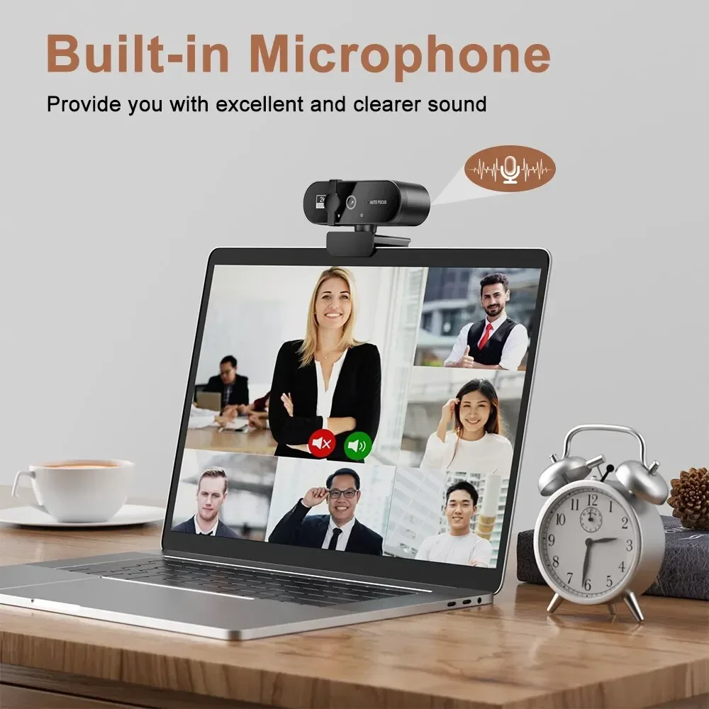 4K 1080P 2K Full HD Webcam with Microphone 30fps USB Auto Focus PC Laptop Video Shooting Camera