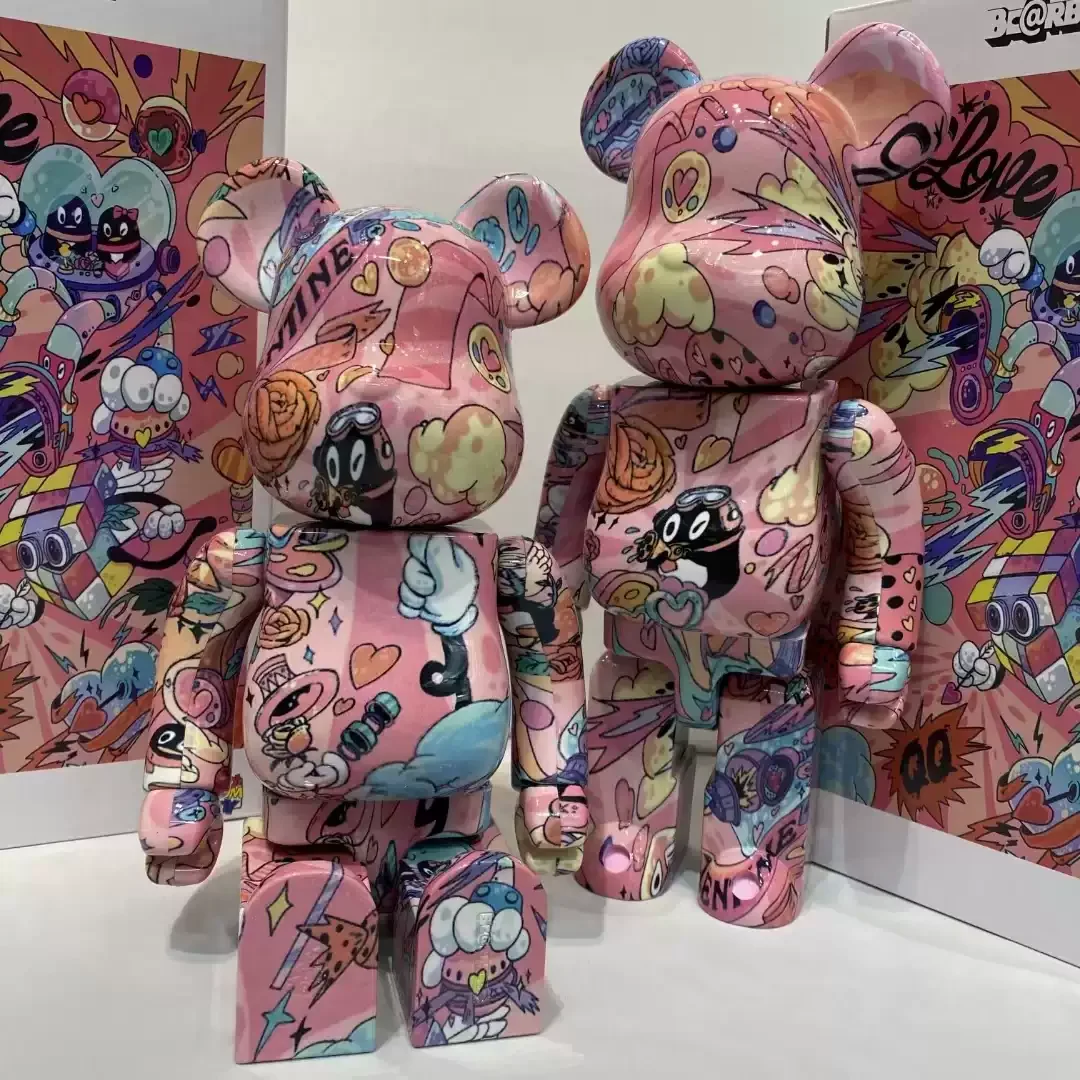 Bearbrick400 % QQ розовый День Святого Валентина Ограниченная серия эксклюзивный Супер