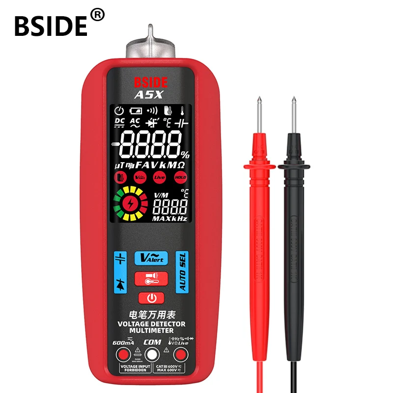 

BSIDE USB Charge AC DC Current Voltage Tester VFC Smart Digital Multimeter LCD Capacitance Ohm Temp Diode Hz NCV Tester Tool A5X