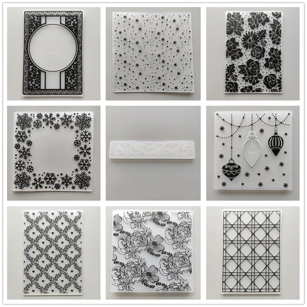 (29 Styles) 2022 Snowflake Embossing Folders for Scrapbooking Paper Album Cards Making Supplies 3D Plastic Cutting Dies Crafts