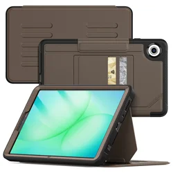 Rugged Shockproof Tablet Case with Multi - angle Stand and Magnetic Cover for A9 SM - X110 X115 X117 (Brown)