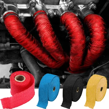 Nastro avvolgente per tubo di scarico per auto moto Nastro termico Blu Nero 1,5 metri Nastro isolante per tubo di scarico per auto Accessorio automatico