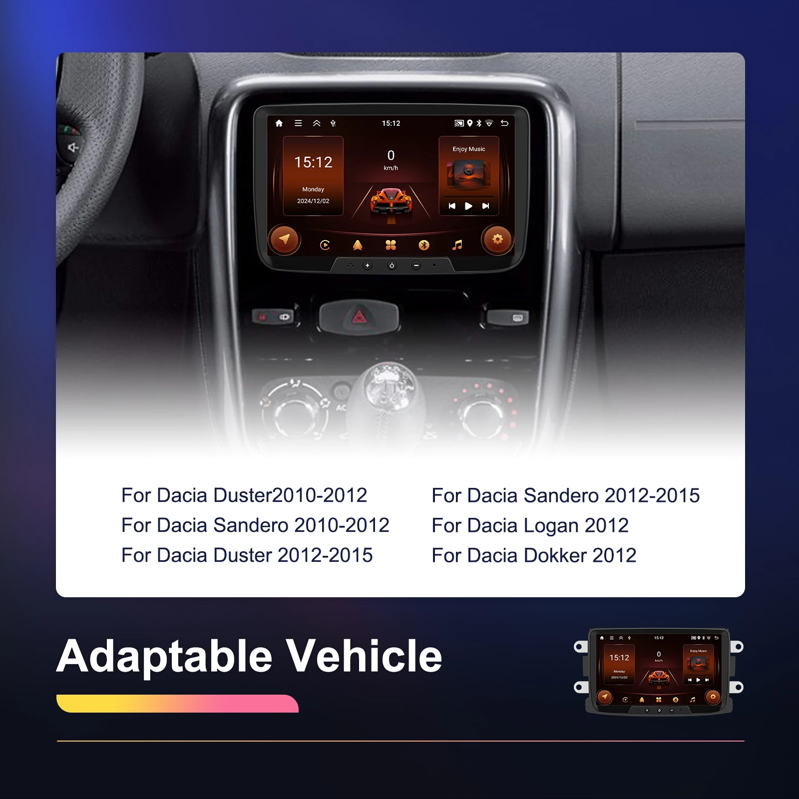 Podofo 8" Carplay Android Car Radio For Renault Car Intelligent System 2 Din GPS Navigation RDS Multimedia Car Radio