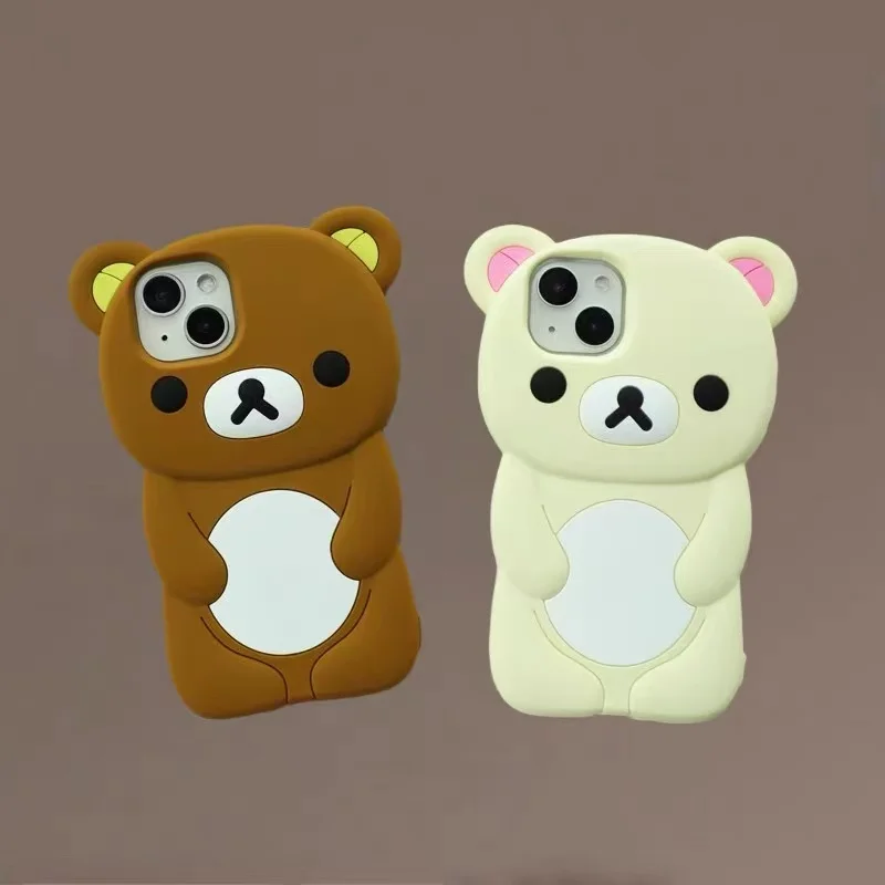 3D Cartoon Rilakkuma Bear Soft Silicone Phone Case Cover