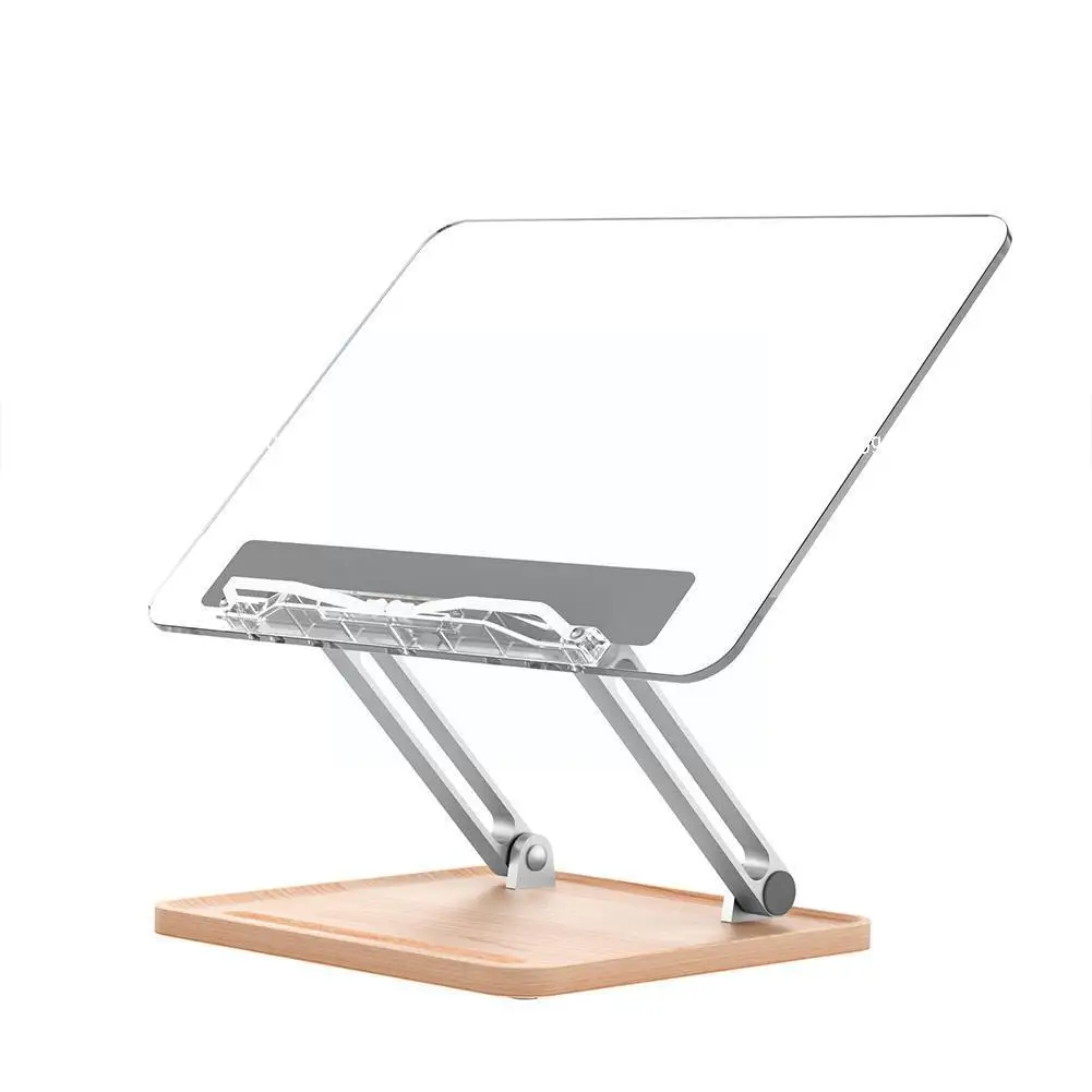 

Transparent Acrylic Reading Stand Multifunctional Lifting Tablet Holder Bracket Bookshelf Laptop Adjustable Fold Storage De Q1J6