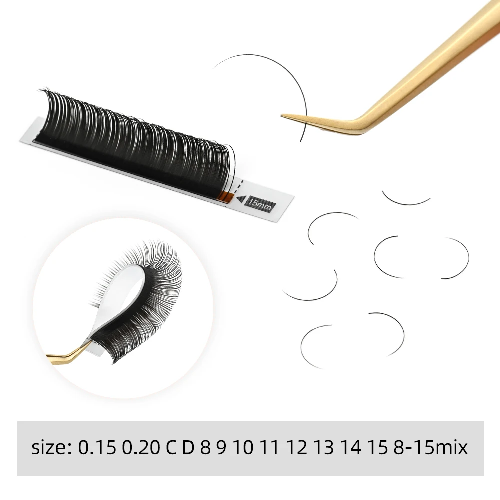 NAGARAKU Flat Ellipse Eyelashes Split Tips Shaped Soft Natural CHARCOAL Lashes Matte Color Gray Eyelash Extension Supplies