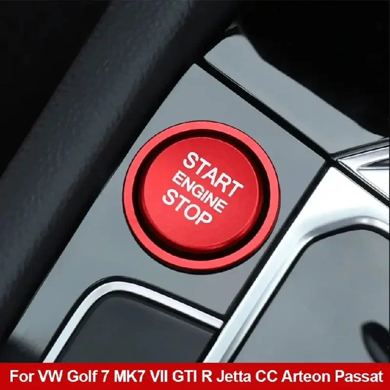 폭스바겐 골프 7 MK7 VII GTI R 제타 CC 아테온 파사트 B8 투아렉 T-록용 자동차 엔진 스타트 버튼 점화키 링 커버 트림