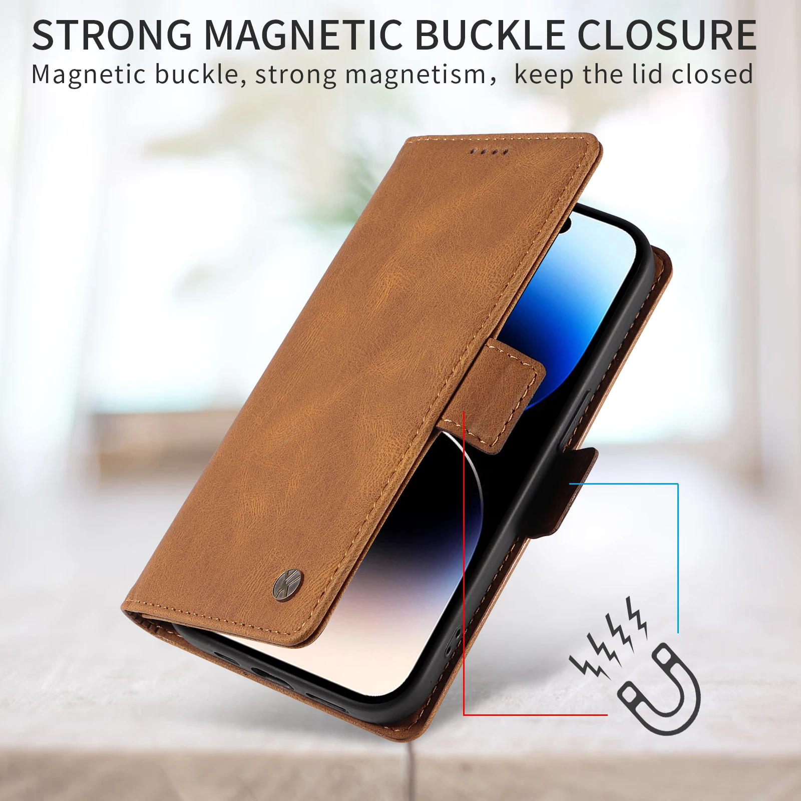 Leather Card Holder Wallet Phone Case Cover