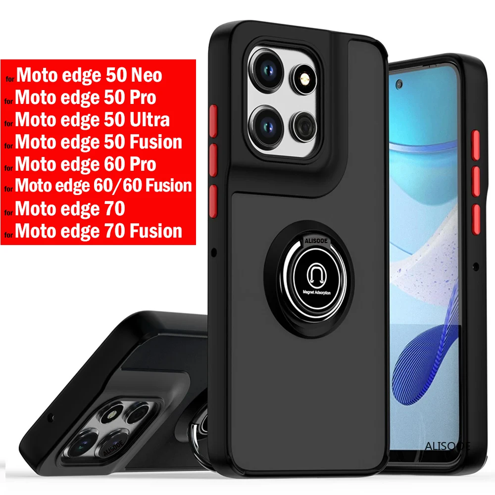 Shockproof Translucent Matte Case with Ring Stand