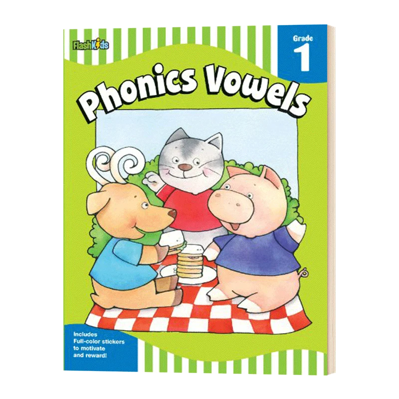 

Обучающие флэш-книги Vowels 1 класса, детские книги для возраста 3, 4, 5, 6 лет, английские книги, 781411434455