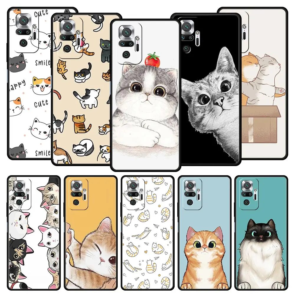 

Cat Cute Kitten Cartoon For Redmi 10C Case For Xiaomi Redmi Note 12 11 10 Pro Plus Phone Case 10S 9S 9 9T 8T 9C 9A 8 8A 7 Cover