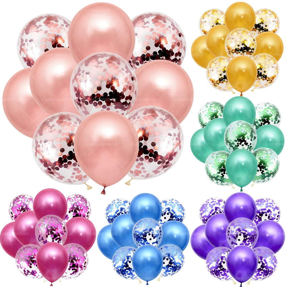 

11pcs Wedding Party Decor Balloon Set 2022 Pink Sequin Pearl Balloon Chain Children's Birthday Festive Home Decoration Supplies
