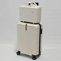 Ensemble de 2, valise à roulettes et combinaison de valises de 20 pouces, matériau rigide anti-chute et résistant à la pression en PP, rangement en couches, fermeture à glissière 3