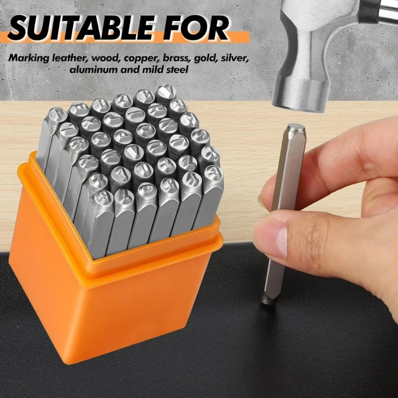 J60C 37 PCS 번호 및 레터 스탬핑 세트 금속 알파벳 스탬핑 키트 3mm 레터 펀치 세트 보석 마킹 도구