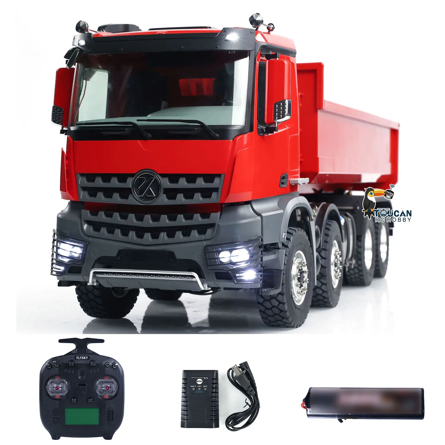 Toys 1/14 Kabolite K3365 8X8 Red RC Hydraulic Dump Truck RTR Remote Control Painted Finished Tipper Vehicle Cars Model for Boys 3