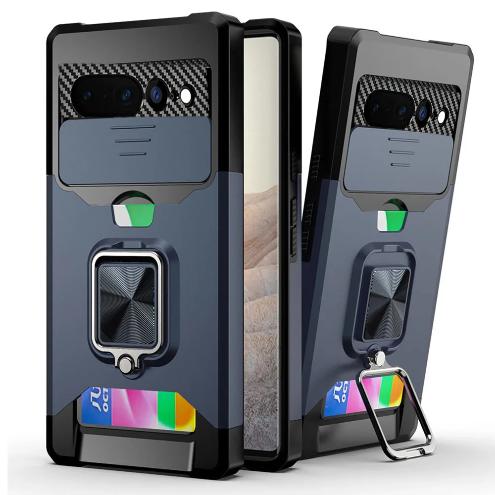 

Card Case For Google Pixel 7 Pro 6 6pro 5A 5G Case Ring Holder TPU Card Slot Armor Cover For Pixel 7 7pro 5A 6 Pro Funda Coque