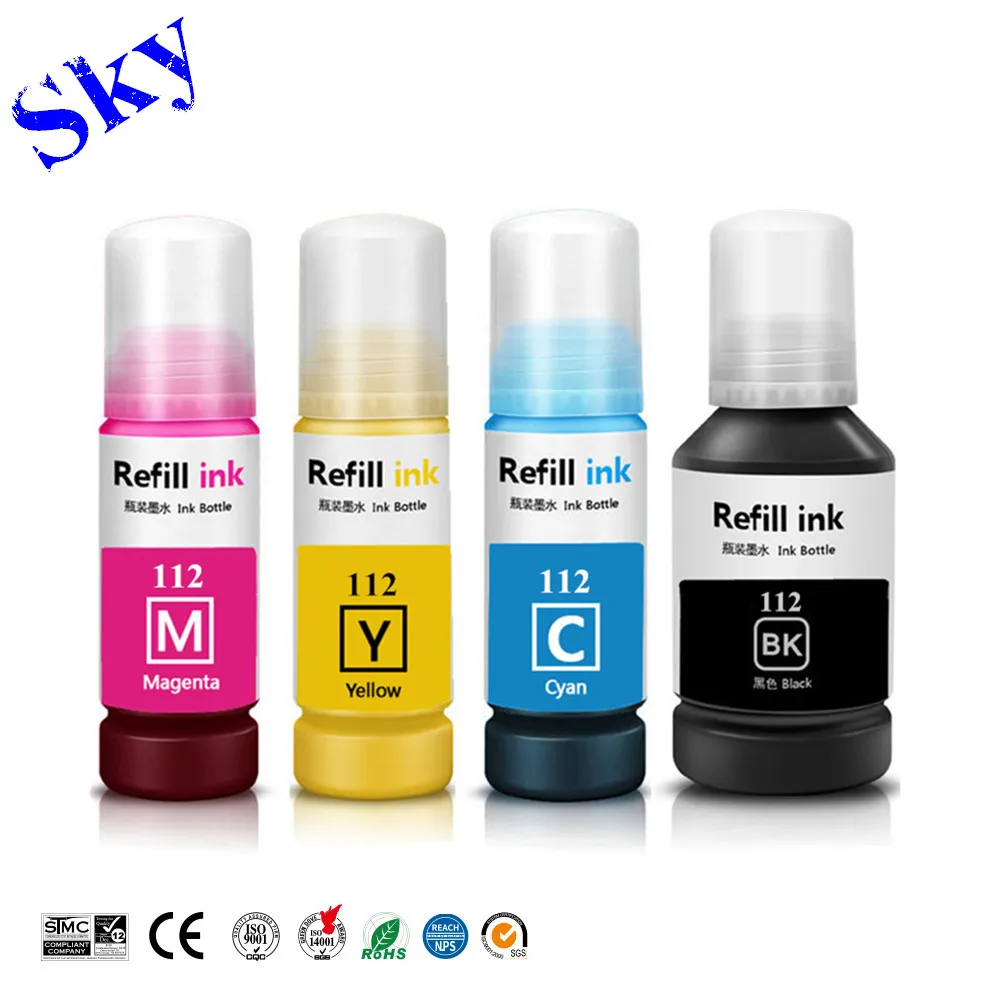 SKY Quality Refill Ink For 112 T112 For Epson L6550 L6570 L6580 L11160 L15150 L15160 printer [ALL 4 PIGMENT]