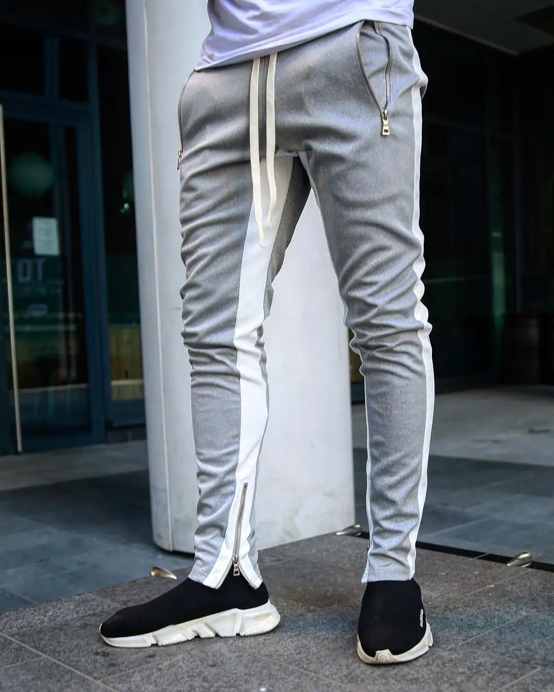 grey track pants 2022 Skinny Sweatpants Trousers Black Gyms Jogger Track Pants Mens Joggers Casual Pants Fitness Men Sportswear Tracksuit Bottoms sports trousers for men