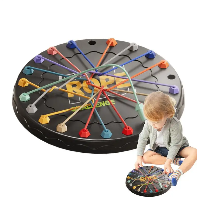 Twisted Rope Game Logical Thinking Board Game Rope Untying for Kids 3 Brain Teaser Puzzle Board Knot Strategy