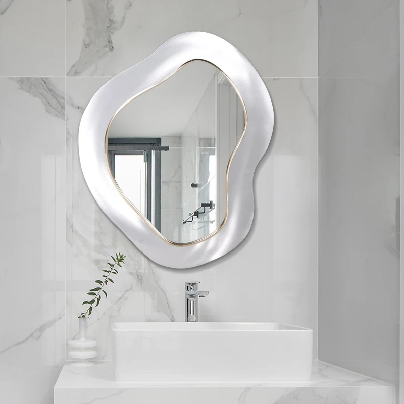 

Modern Design Mirror Quality Designer Light Makeup Mirror Creative Irregular Espelho Grande Para Quarto Living Room Decoration