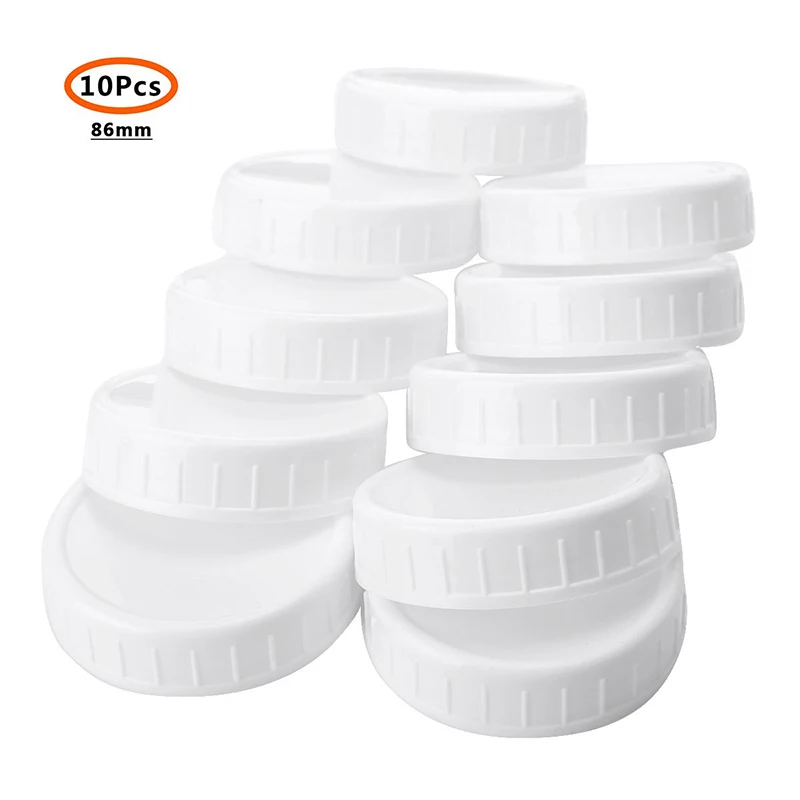Food Cover 10pc Mason Canning Plastic Jars Lid 70mm/86mm