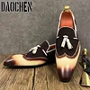 Italian Men Loafers Shoes Black Brown Mixed Color Wingtip Suede Casual Mens Dress Shoes Wedding Office Leather Shoes Men 5