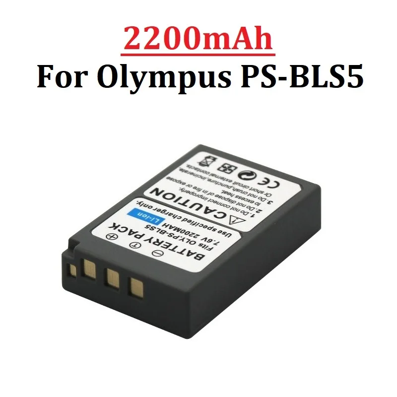 Ps-Bls5 Bls-5 Bls5 Bls50 Batteria Sostitutiva Agli Ioni Di Litio 2200Mah Per Olympus Pen E-Pl2,E-Pl5,E-Pl6,E-Pl7,E-Pm2,E-M10,E-M10 Ii