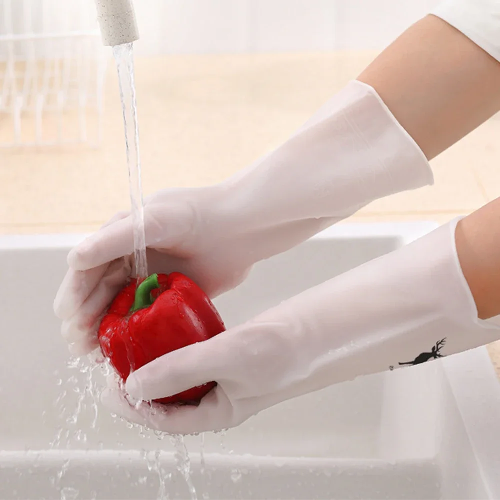 Waterproof Rubber Gloves dishwashing gloves cleaning gloves Latex Dishwashing Gloves Kitchen Cleaning Housework Chores